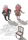 Cartoon: Electoral Race (small) by Mello tagged steinmeier an merkel