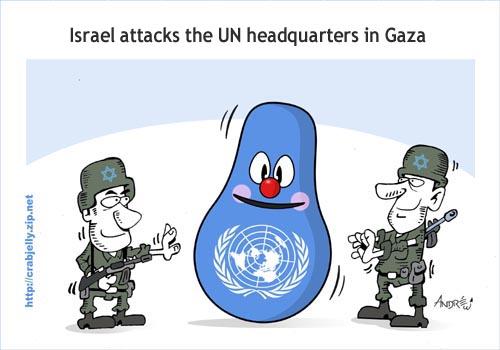 Cartoon: Gaza (medium) by andre tagged israel,bombing,gaza,united,nations