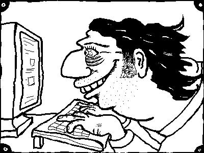 Cartoon: Me - computing (medium) by aportale tagged internet