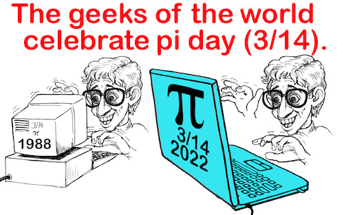 Cartoon: Pi Day (medium) by saltpppr tagged math2022