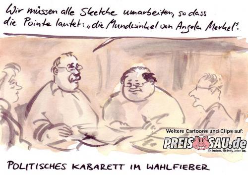 Cartoon: Wahlkampf_im_Kabarett (medium) by preissaude tagged wahlkampf,kabarett