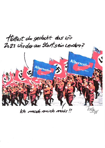 Cartoon: AfD Flaggen (medium) by Skowronek tagged friedrich,merz,afd,rechtspopulsten,demokratie,nazis