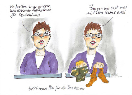 Cartoon: AKK (medium) by Skowronek tagged bundeswehr,akk,ausrüstung,auslandseisätze