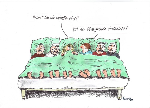 Cartoon: Asyl (medium) by Skowronek tagged asylanten,fremdenfeindlichkeit,pegidia,ausländer,flüchtlinge