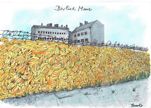 Cartoon: Berliner Mauer (medium) by Skowronek tagged berlin,mauerfall,ddr,brd