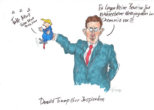 Cartoon: Der Verfassungsbruchpräsident (medium) by Skowronek tagged maaßen,geheimdienst,cemnitz,nazis,hetzjagd,video,ausländer