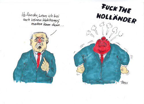 Cartoon: Erdogan (medium) by Skowronek tagged türkei,demokratie,diktatur,erdogan,referendum,holland,populisten