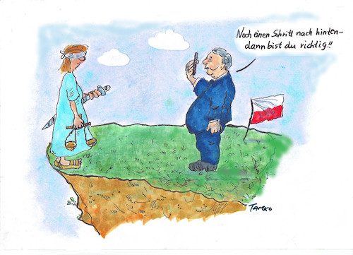 Cartoon: Karczynskis Justizreform (medium) by Skowronek tagged polen,karczynski,justiz,pis,eu,diktatur,demokratie
