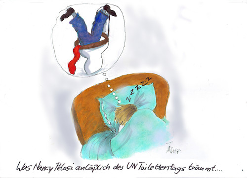Cartoon: Nancy Pelosi (medium) by Skowronek tagged welttoilettentag,un,trump,nancy,pelosi