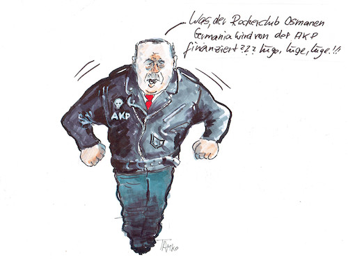 Cartoon: Rocker (medium) by Skowronek tagged türkei,deutschtürken,erdogan,osmanan,germania,rocker