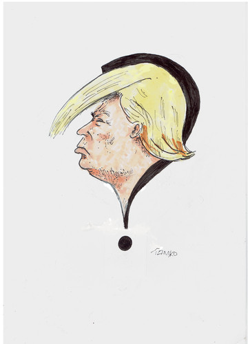 Cartoon: Trump (medium) by Skowronek tagged donald,trump,hillery,clinton,wahlkampf,demokraten,republikaner