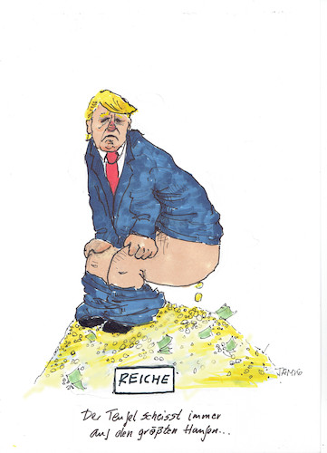 Cartoon: Trumps Steuerpolitik (medium) by Skowronek tagged trump,reiche,superreiche,republikaner,arme,steuersenkung