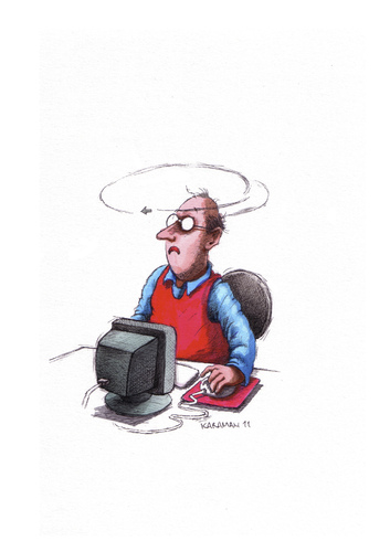 Cartoon: Digitaler Alltag (medium) by Mehmet Karaman tagged digital,computer,maus,pc