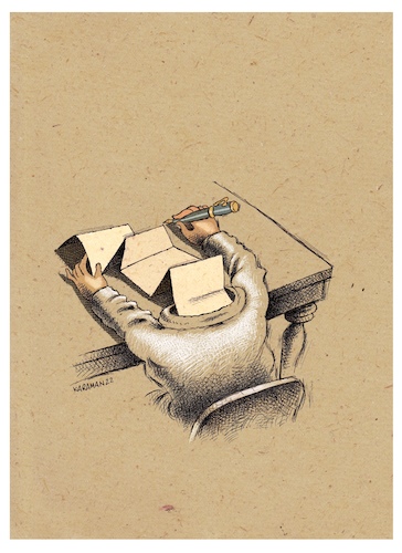 Cartoon: Literatur4 (medium) by Mehmet Karaman tagged literatur,schreiben