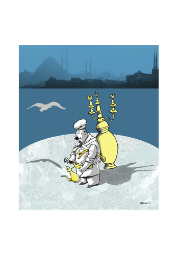 Cartoon: Nostalgie Istanbul (medium) by Mehmet Karaman tagged istanbul