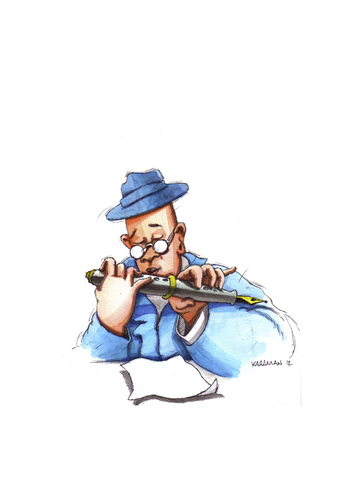 Cartoon: Schreibinstrument (medium) by Mehmet Karaman tagged literatur,muzik,schreibinstrument,schriftsteller