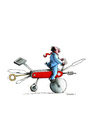 Cartoon: Schweizer Taschenmesser (small) by Mehmet Karaman tagged taschenmesser,solar,fahrrad,solarpanel