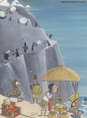 Cartoon: Incas (medium) by Jesse Ribeiro tagged comic,cartoon,inca,civilization,people,indians