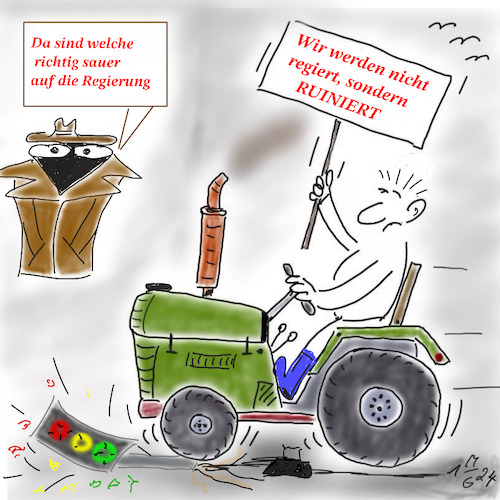 Cartoon: Ampel überfahren (medium) by legriffeur tagged bauer,bauern,landwirt,landwirte,bundesregierung,sparmaßnahmen,agrarwirtschaft,bundeswirtschaftsminister,bundeslandwirtschaftsminister,wut,protest,protesttag