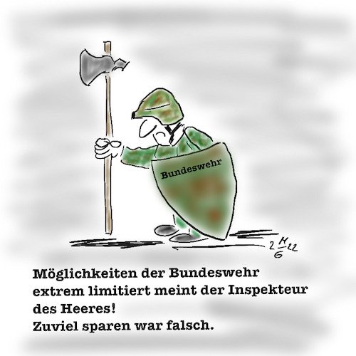 Cartoon: Bundeswehr (medium) by legriffeur tagged deutschland,bundeswehr,politik,legriffeur61,außenpolitik,innenpolitik,ukrainekonflikt,nato,verteidigung