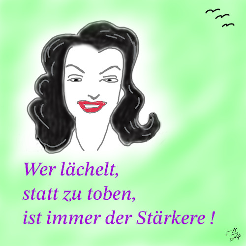 Cartoon: Einfach lächeln (medium) by legriffeur tagged lächeln,stärke,toben,wut,gelassenheit,zeigen