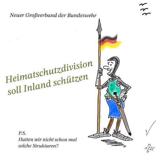 Cartoon: Heimatschutz (medium) by legriffeur tagged heimat,heimatschutz,bundeswehr,verteidigung,heimatschutzdivision,soldaten,reservisten
