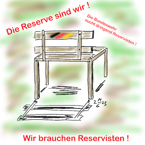 Cartoon: Reservisten gesucht (medium) by legriffeur tagged bundeswehr,reservisten,bundeswehrreservisten,verteidigung,wehrpflicht,aussetzungwehrpflicht,deutschland,innnenpolitik,bundesregierung,verteidigungsministerium,verteidigungsminister