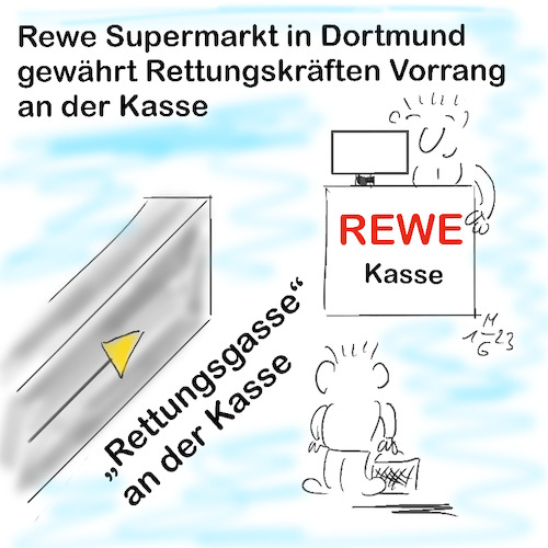 Cartoon: Rettungsgasse im Supermarkt (medium) by legriffeur tagged rettungsgasse,rettung,einsatzkräfte,rettungskräfte,polizei,sanitäter,feuerwehr,bundeswehr