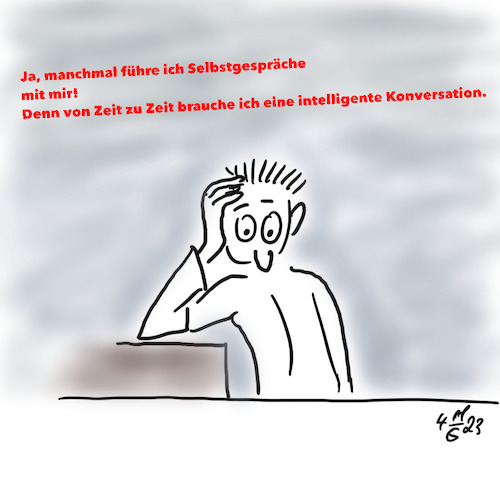 Cartoon: Selbstgespräche (medium) by legriffeur tagged mensch,selbstgespräche,gespräche,kommunikation,psyche,menschlichepsyche