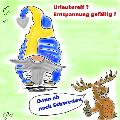 Cartoon: Urlaubsreif? (medium) by legriffeur tagged schweden,urlaub,urlaubsreif,arbeit,stress,entspannung,urlaubsreise,urlaubsplanung,schwedenurlaub