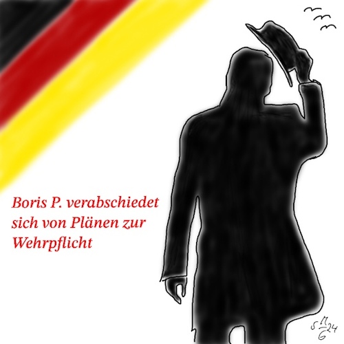 Cartoon: Wehrpflicht ade (medium) by legriffeur tagged deutschland,bundeswehr,verteidigung,verteidigungsminister,wehrpflicht,nato,politiker