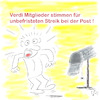 Cartoon: Streik bei der Post (small) by legriffeur tagged post,dhl,briefe,briefversand,deutschland,streik,streikbeiderpost,keinebriefe,pakete,keinepakete,kommunikation,keinebriefzustellung,keinepaketzustellung