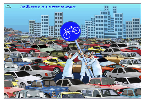 Cartoon: Bicycle (medium) by Makhmud Eshonkulov tagged bicycle