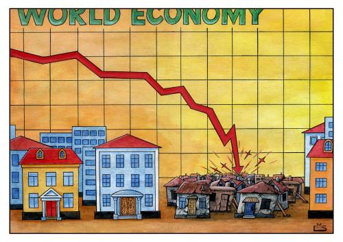 Cartoon: Crisis (medium) by Makhmud Eshonkulov tagged crisis,recession,crash,society,poor,poverty,rich
