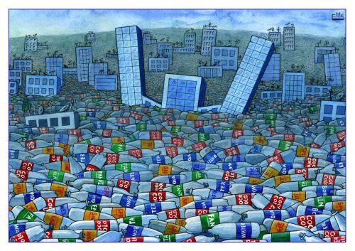 Cartoon: Garbage (medium) by Makhmud Eshonkulov tagged ecology,garbage,trash,civilization