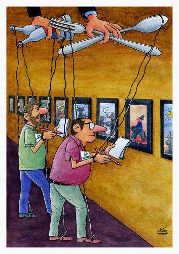 Cartoon: Jury (medium) by Makhmud Eshonkulov tagged jury,arts