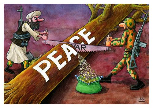 Cartoon: War And Peace (medium) by Makhmud Eshonkulov tagged war,peace