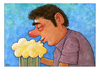 Cartoon: The Kiss (small) by Makhmud Eshonkulov tagged beer kiss alcohol