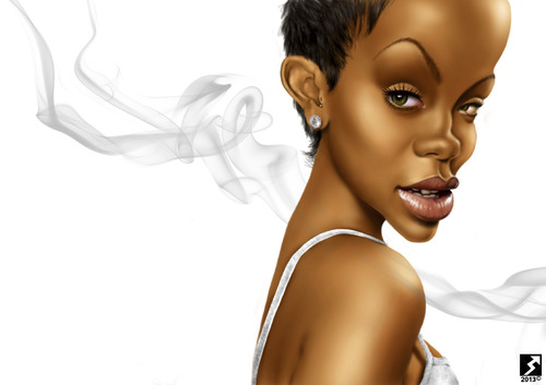 Cartoon: Rihanna (medium) by saman torabi tagged rihanna