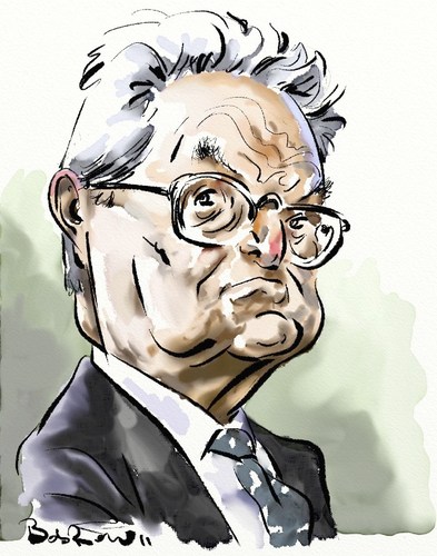 Cartoon: George Soros (medium) by Bob Row tagged taxes,crisis,financial,capitalism,soros