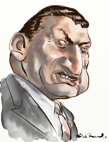 Cartoon: Mubarak (medium) by Bob Row tagged mubarak,egipt,dictators