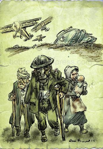 Cartoon: WW I after (medium) by Bob Row tagged worldwari,europe,france,britain,germany