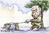 Cartoon: J Edgar Hoover (small) by Bob Row tagged hoover,fbi,spy,dog,gay