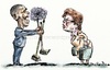 Cartoon: Obama_Rousseff (small) by Bob Row tagged brazil us dilma rousseff obama