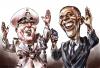 Cartoon: Peron-Obama (small) by Bob Row tagged obama politics media