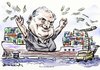Cartoon: Ricardo Martinelli (small) by Bob Row tagged martinelli,panama,canal,trade,business