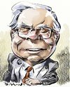 Cartoon: Warren Buffet (small) by Bob Row tagged buffet tax cuts financial investor economy