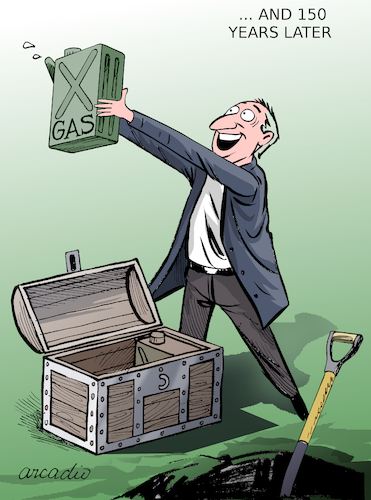 Cartoon: 150 years later. (medium) by Cartoonarcadio tagged gas,crisis,energy,europe,usa