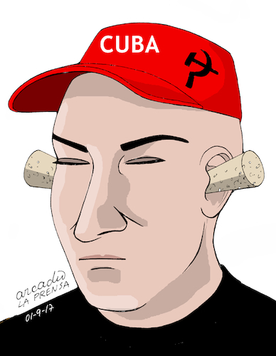 Cartoon: Cuba-the deaf government. (medium) by Cartoonarcadio tagged cuba,socialism,castro,dictatorship
