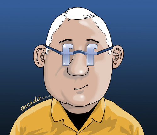 Cartoon: Facebook as social glasses.. (medium) by Cartoonarcadio tagged social,internet,facebook
